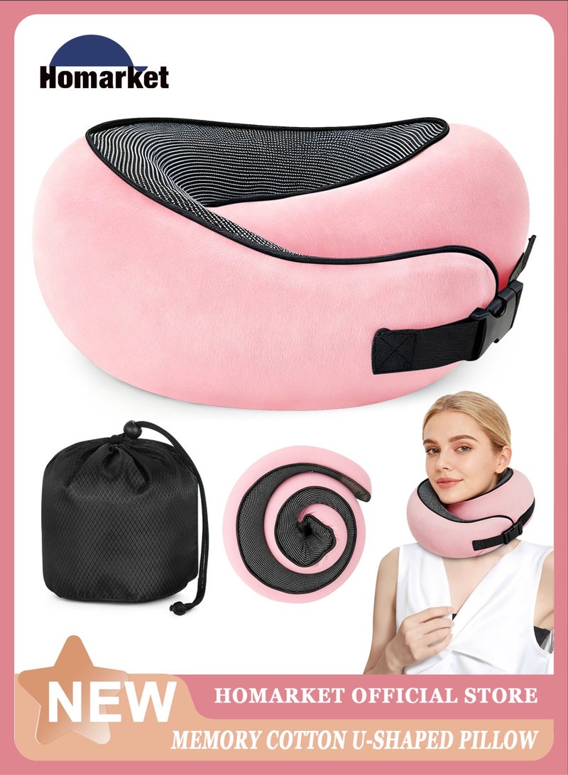 HomarKet Neck Travel Pillow  Memory Foam Neck Pillow for Comfort on Airplane Compact and Ergonomic Design for Travel, Car Rides, and Home Use Ideal for Adults and Kids - Image 1