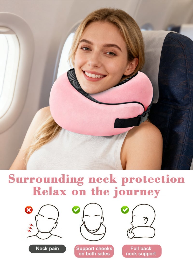 HomarKet Neck Travel Pillow  Memory Foam Neck Pillow for Comfort on Airplane Compact and Ergonomic Design for Travel, Car Rides, and Home Use Ideal for Adults and Kids - Image 2