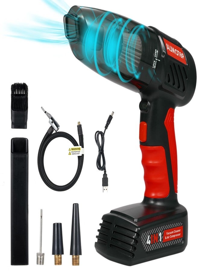 Aumotop 4-in-1 Handheld Car Vacuum Cleaner Cordless, 150PSI Tire Inflator Air Compressor Pump Rechargeable Portable Vacuum for Car, Home, Office, 6000Pa Vacuum Cleaner with USB Charging Cable - Image 1