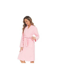 ماركة غير محددة Cotton Super Soft Highly Absorbent Bathrobes For Women  Men- Perfect for Everyday Use Unisex Pink  - Image 4