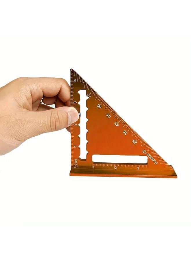 مسطرة مثلثة محمولة زرقاء من سبائك الألومنيوم، أداة قياس زاوية 90 درجة لأعمال النجارة والنجارة الخشبية - Image 2