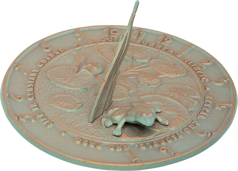 Whitehall Products Frog Sundial, Copper Verdi - Image 1