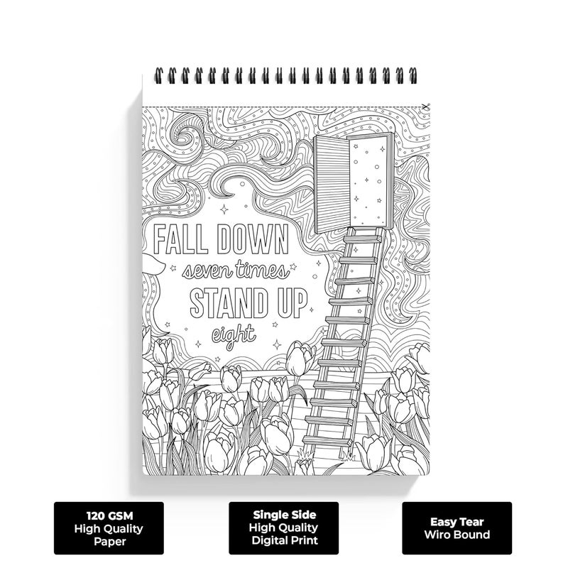 Rays Of Ink Motivational Quote Coloring Book for Adults | Ideal for Stress Relieving, Relaxing & Meditation | 120 GSM Thick Paper (ROI - 001) - Image 4