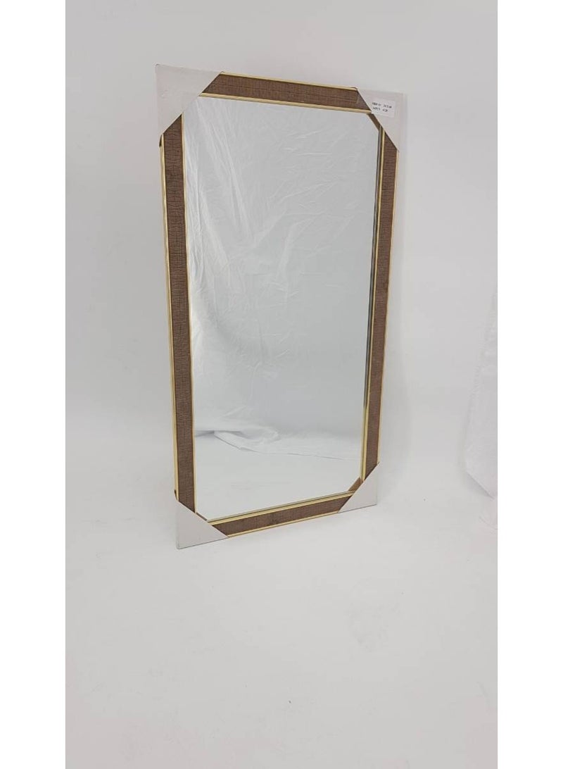 Decorhills Vertical Wall Mount Mirror with PVC Frame – Elegant Decorative Mirror for Makeup, Bedroom, Bathroom & Living Room – Modern Wall Hanging Accent Mirror Medium (30x60cm) – Brown