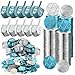 Realspring Hanukkah Gift Set of 200 Pcs Coins and 10 Pcs Wooden Dreidels Gelt Coins Treasure Hunt Treasure Hunt Game Toy Hanukkah Party Supplies Blue and Gray - Image 2