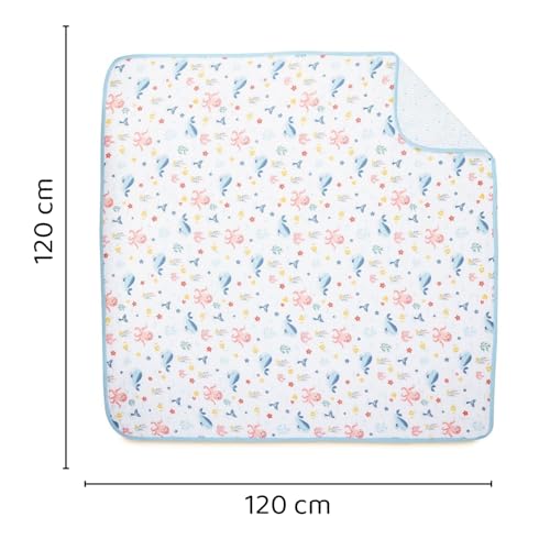 Haus & Kinder Muslin Blanket for New Born Baby, Soft Breathable Baby Blankets Newborn, Baby Blanket for 0-2 Years, Cozy Baby Blanket for Crib Nursery & Stroller, New Born Baby Essentials | Vitamin Sea - Image 3