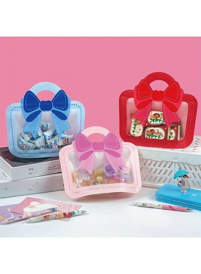 Red Bow Shaped Handheld Gift Bags 12pcs For Jewelry Birthday Wedding Christmas Party - Image 1