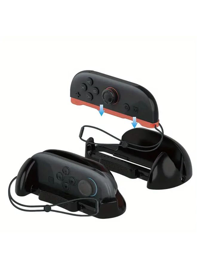2 قطع حامل وحدة تحكم فأرة الألعاب الأيمن والأيسر لجهاز Switch برتقالي وأزرق، تصميم مريح، بناء متين، إعداد محمول، ألعاب تنافسية وتعاونية - Image 1