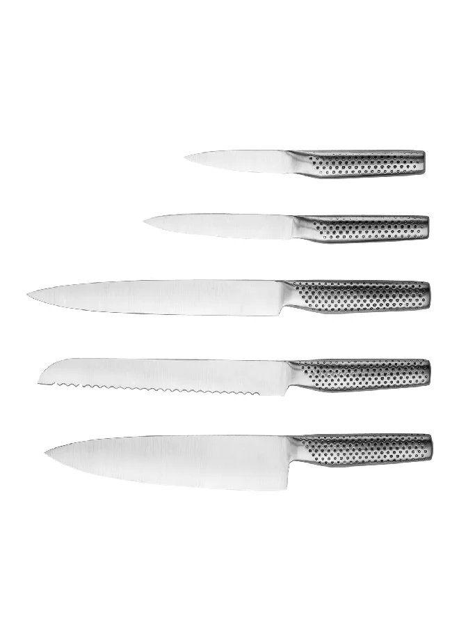 PARFAIT 6-Piece Kitchen Knife with Magnetic Block Set Silver and Black 20.5 x 12.5 x 34.1 cm HD01