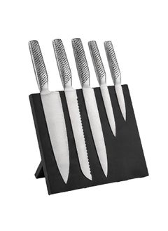 PARFAIT 6-Piece Kitchen Knife with Magnetic Block Set Silver and Black 20.5 x 12.5 x 34.1 cm HD01  - Image 2