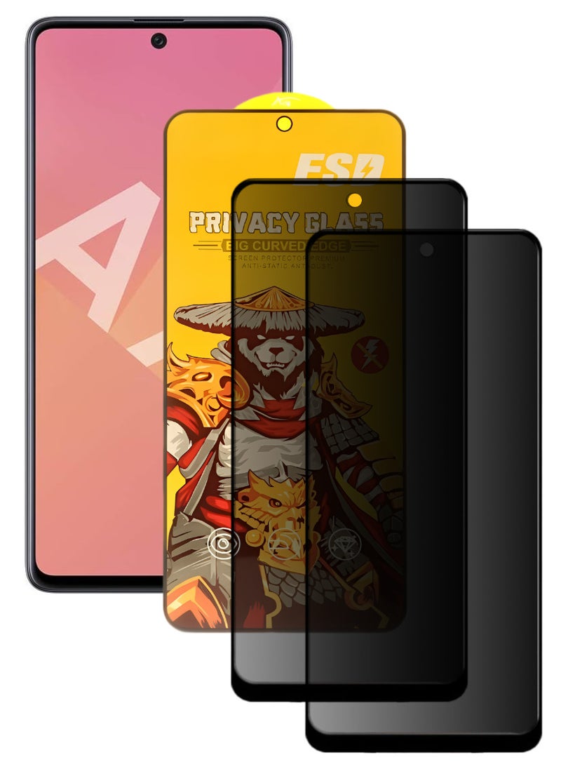 ESD 2 Pieces Tempered Dustproof Privacy Glass Screen Protector Compatible For Samsung Galaxy A71 - Image 1