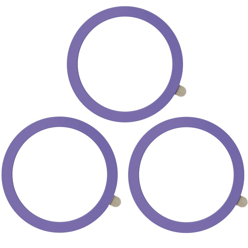 TENOC Universal Metal Ring Sticker for Magnetic Charger Compatible with iPhone/Samsung/Android All Cellphones, Magnetic Mount/Phone Holder Conversion Accessories, 3Pcs, Light Purple - Image 1