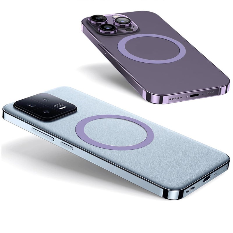 TENOC Universal Metal Ring Sticker for Magnetic Charger Compatible with iPhone/Samsung/Android All Cellphones, Magnetic Mount/Phone Holder Conversion Accessories, 3Pcs, Light Purple - Image 5