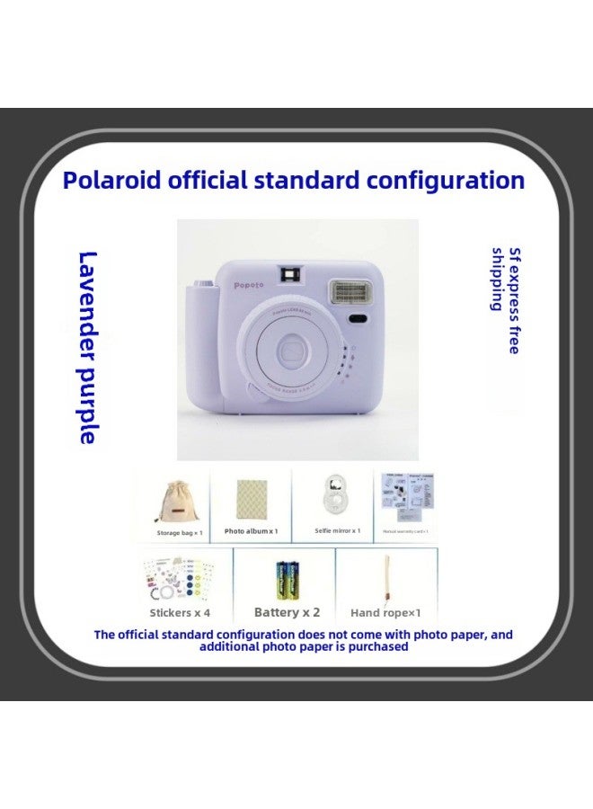 Generic Brand Clapping Cute Retro Digital Student Version Evaluation Cheap Portable Suitable For Automatic Shooting-Body Color:Fresh Purple Polaroid-official Standard  - Image 1