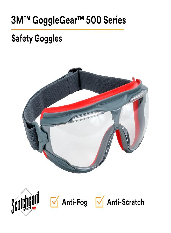 3M GoggleGear 500 Series GG501SGAF, Clear Scotchgard Anti-fog lens - Image 5