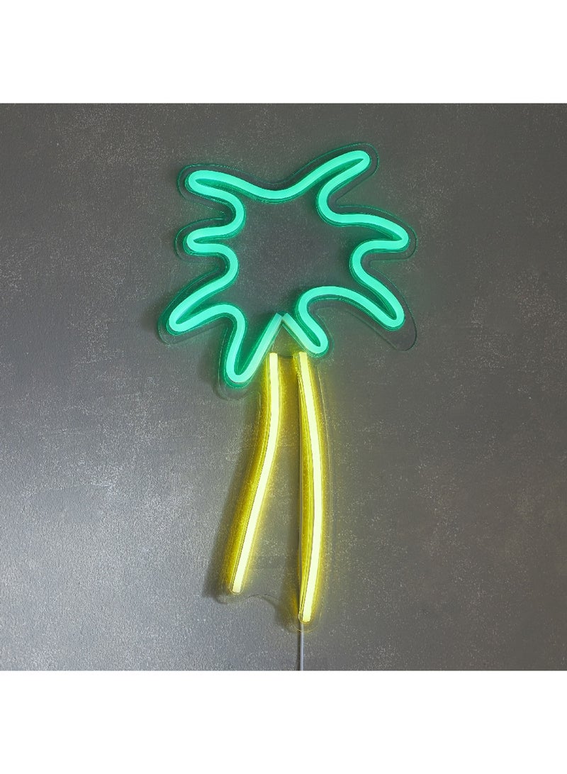 Home Box Lyn Palm Tree Frame LED Neon Light 43 x 25 x 2 cm  - Image 1
