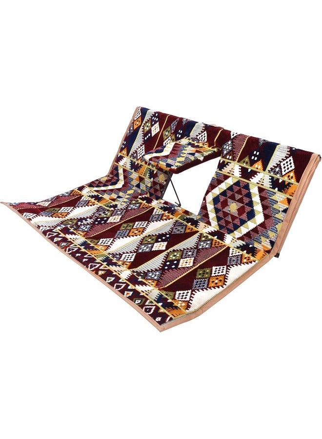 كادي ون سجاد وبساط مخمل ممتاز مبطن وناعم الملمس بنقشات جميلة مصنوع من مواد عالية الجودة ، فرشة جلوس ارضية للرحلات والتخييم ، والتنزه، والبر، بساط فخم  مقاس 120  سم - Image 1