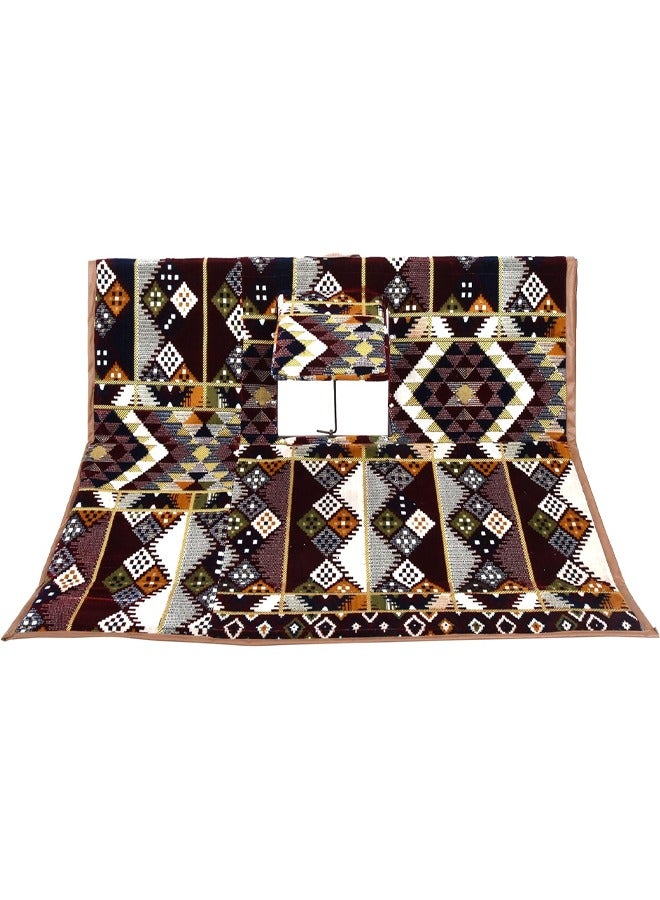 كادي ون سجاد وبساط مخمل ممتاز مبطن وناعم الملمس بنقشات جميلة مصنوع من مواد عالية الجودة ، فرشة جلوس ارضية للرحلات والتخييم ، والتنزه، والبر، بساط فخم  مقاس 120  سم - Image 2