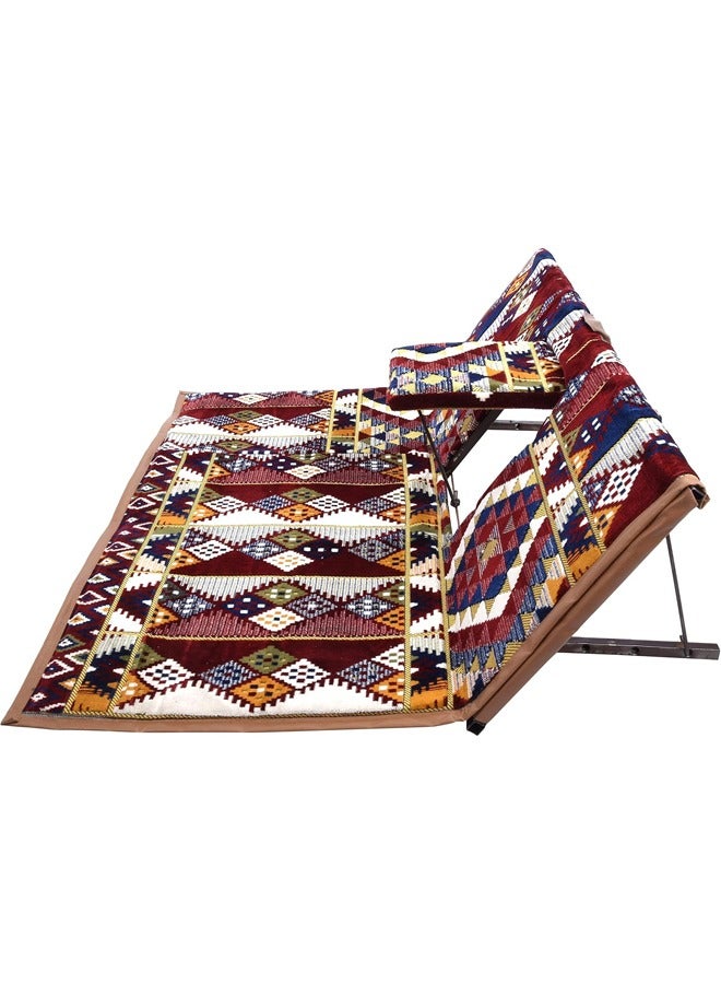 كادي ون سجاد وبساط مخمل ممتاز مبطن وناعم الملمس بنقشات جميلة مصنوع من مواد عالية الجودة ، فرشة جلوس ارضية للرحلات والتخييم ، والتنزه، والبر، بساط فخم  مقاس 120  سم - Image 3