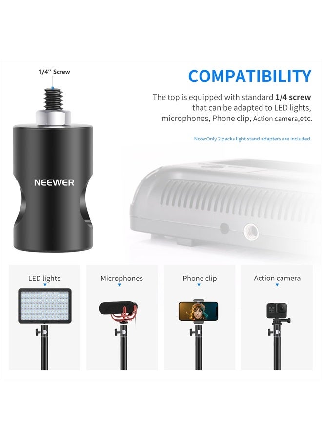 Neewer Rapid Adapter Convert with 1/4" Screw 2-Pack, Multi-Functional Light Stand Tip Adapter — Fits for Studio Monitor Stand, Camera Mount, Photo Studio Photography Light Stand — ST12 - Image 2