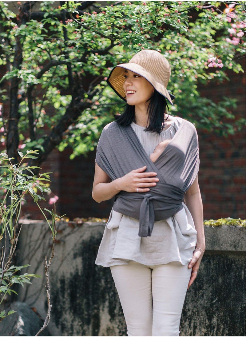 KASTWAVE - Baby Carrier Wrap Summer Mesh Breathable Baby Carrier Easy to Wear Hands-Free Baby Carrier Moisture Wicking Soft Ideal for Newborns and Kids Under 44lbs (Brown) - Image 1