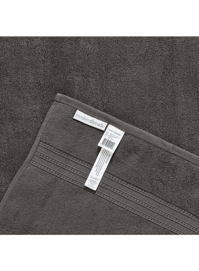 Modern Threads Artesia Damask 6-Piece 100% Combed Cotton Reversible Yarn Dyed Jacquard Towel Set Platinum - Image 3