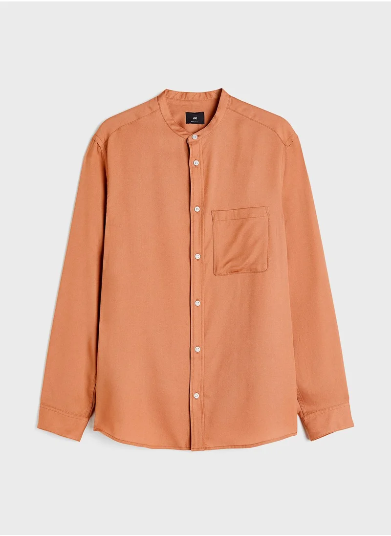 H&M Grandad Collar Regular Fit Shirt