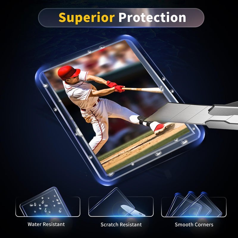 PJU 400 Card Sleeves Hard Plastic, Premium Baseball Card Sleeves, 3" x 4" Trading Cards Holder, Sports Football Game Cards Protectors Top Cases (200 Hard Sleeve + 200 Soft Sleeve) - Image 4