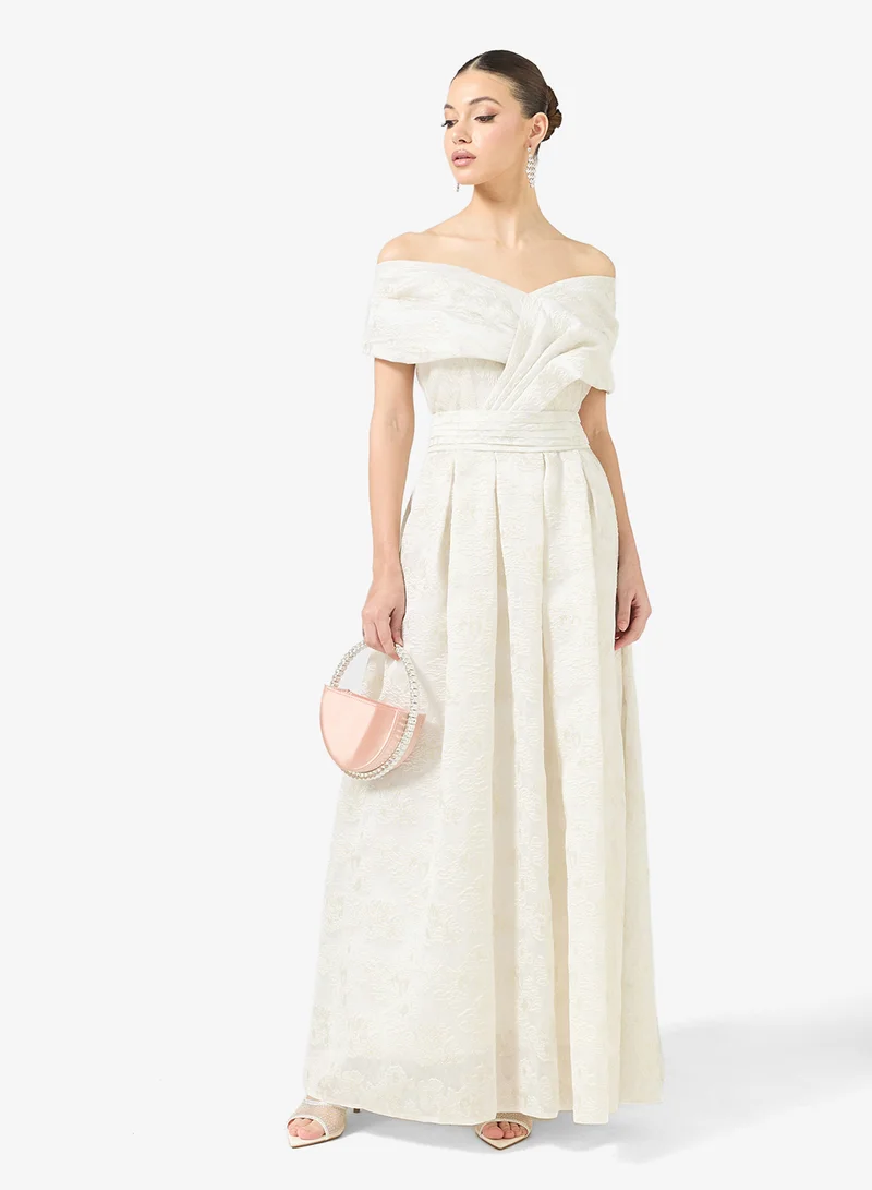 Namshi x  Off Shoulder Ball Gown with Box Pleats for Women | Best Price UAE