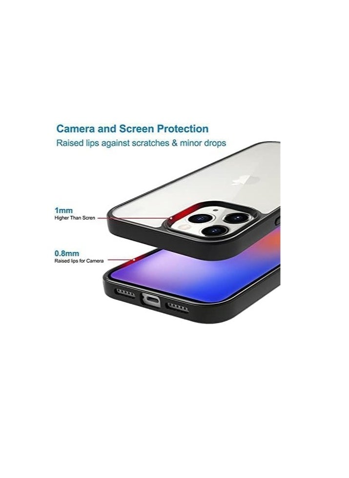 Generic - Case Compatible With iPhone 11 Pro (5.8 inch), Clear Case Shockproof Hard PC +Soft Silicone [Not Yellowing] Transparent Protective Slim Case Phone (Black) - Image 1