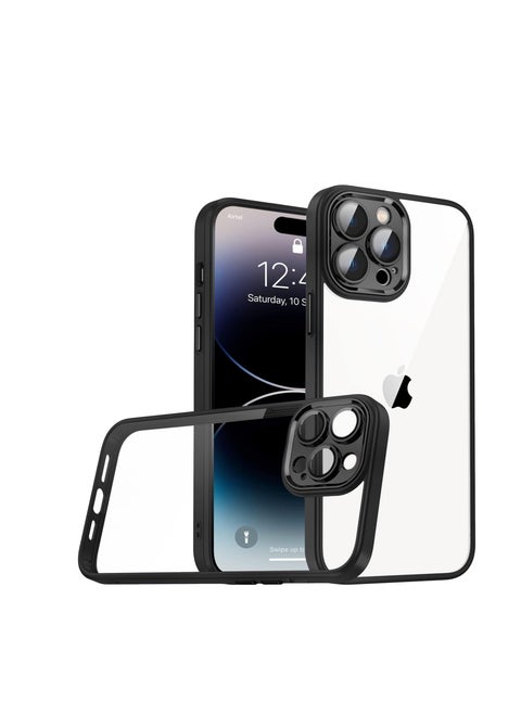 Case Compatible With iPhone 11 Pro (5.8 inch), Clear Case Shockproof Hard PC +Soft Silicone [Not Yellowing] Transparent Protective Slim Case Phone (Black)