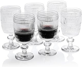 G Binary Iced Tea Goblets 10.5 oz. set of 6 Premium Beverage Glass Set for Wine Soda Juice Water Perfect for Dinner - Image 1
