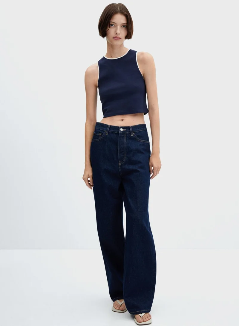 MANGO Crew Neck Top