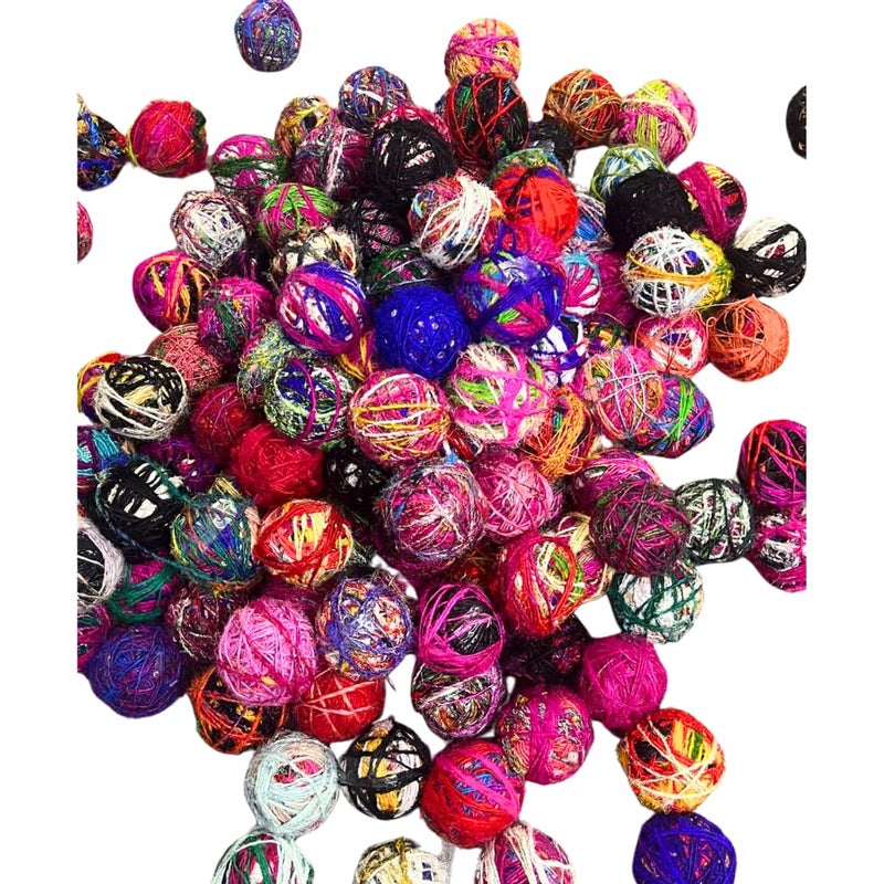 KNITSILK Recycled Sari Silk Yarn â€“ 1 x 100g Multicolour Unique Bulky Yarn Ball, 80+ Yards | Eco-Friendly Handmade Fiber for Knitting, Crochet, Weaving, Crafts, and DIY Projects. - Image 5