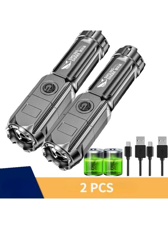 Powerful LED Flashlight 100000 Lumen Tactical Flashlights Rechargeable USB 18650 Waterproof Zoom Fishing Hunting LED Flashlight - Image 2