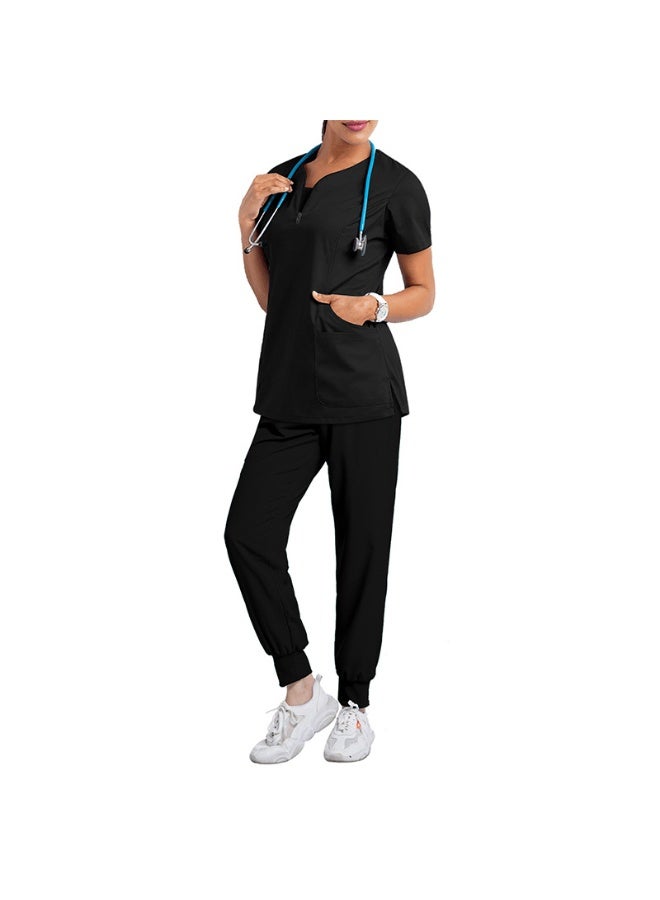 NIBEMINENT Surgical Uniforms Woman Scrub Set Medical Nurse Beauty Salon Workwear Clinical Scrubs Top + Pant Spa Doctor Nursing Tunic Suit - Image 1