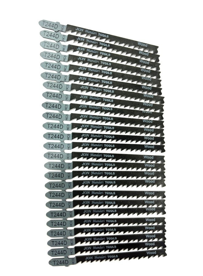 Jon Bhandari Tools 25pc Jigsaw Blades (T244D) - T-Shank High Carbon Steel Blades for Heavy Duty Precision Curve and Design Cutting in Wood, PVC & Plastic - Professional, Industrial & DIY Use - Image 1