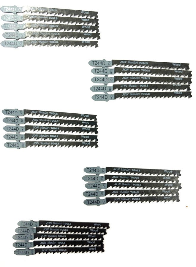 Jon Bhandari Tools 25pc Jigsaw Blades (T244D) - T-Shank High Carbon Steel Blades for Heavy Duty Precision Curve and Design Cutting in Wood, PVC & Plastic - Professional, Industrial & DIY Use - Image 2