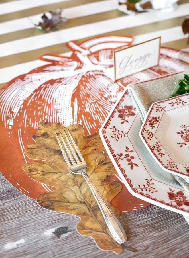 Hester & Cook Die Cut Pumpkin Paper Placemat Set of 12 American Made - Image 5