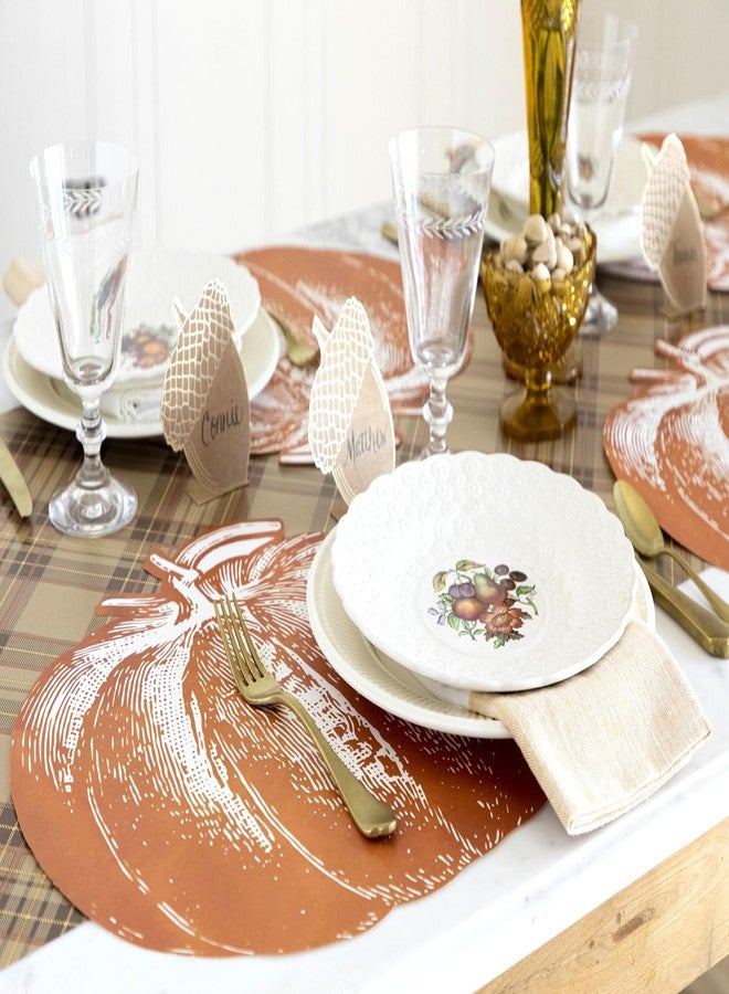 Hester & Cook Die Cut Pumpkin Paper Placemat Set of 12 American Made - Image 3