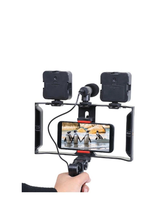 أكاليكس ارتقِ بمحتواك مع مجموعة فيديو Plokama PK 778 المحمولة المزودة بميكروفون وإضاءة LED - Image 1