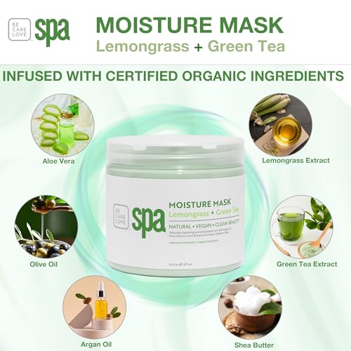 BCL SPA Organic Lemongrass and Green Tea for hands mask, foot mask, and body mask skin care spa treatment for women at home or professional spa with shea butter, argan oil, olive oil, aloe vera 16 oz - Image 2