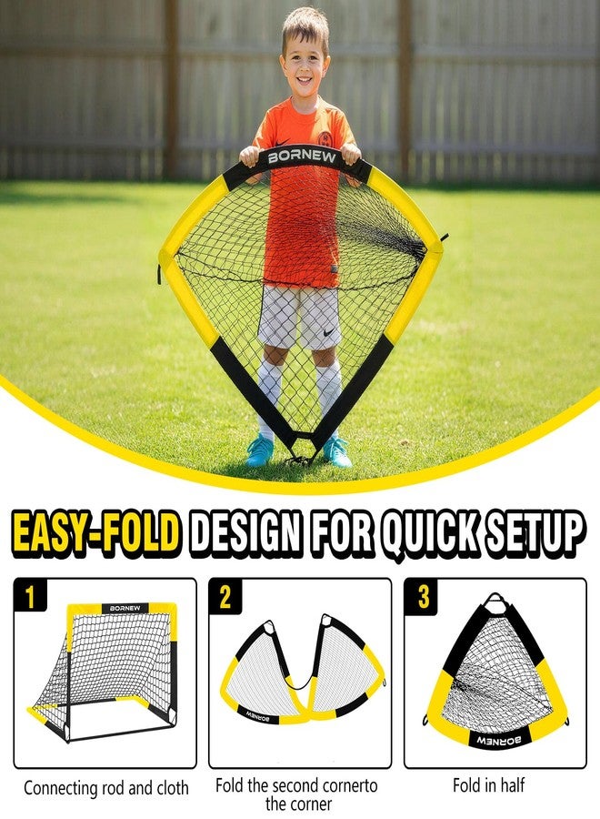 BORNEW Kid Soccer Goal and Soccer Ball Targets Set - Backyard & Indoor Soccer Goal for Kids, 4X3 ft Portable Pop Up Soccer Net with Soccer Targets, Cones, Soccer Training Equipment for Ages 3-16 Year Gift - Image 5
