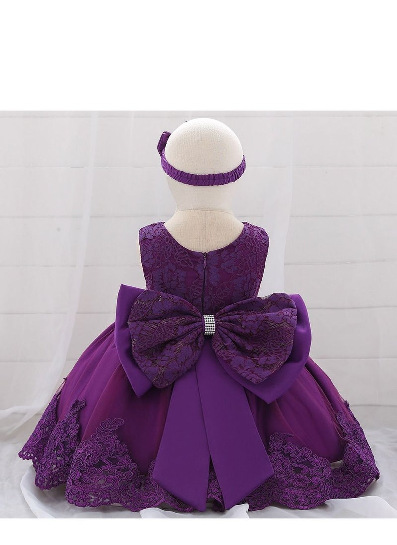 Loquat Fashionable Cute Girls Dresses Purple  - Image 2