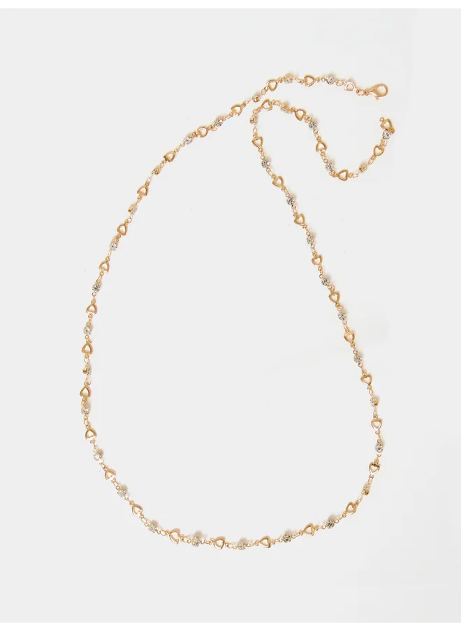 ستايلي Styli Embellished Heart Trail Necklace