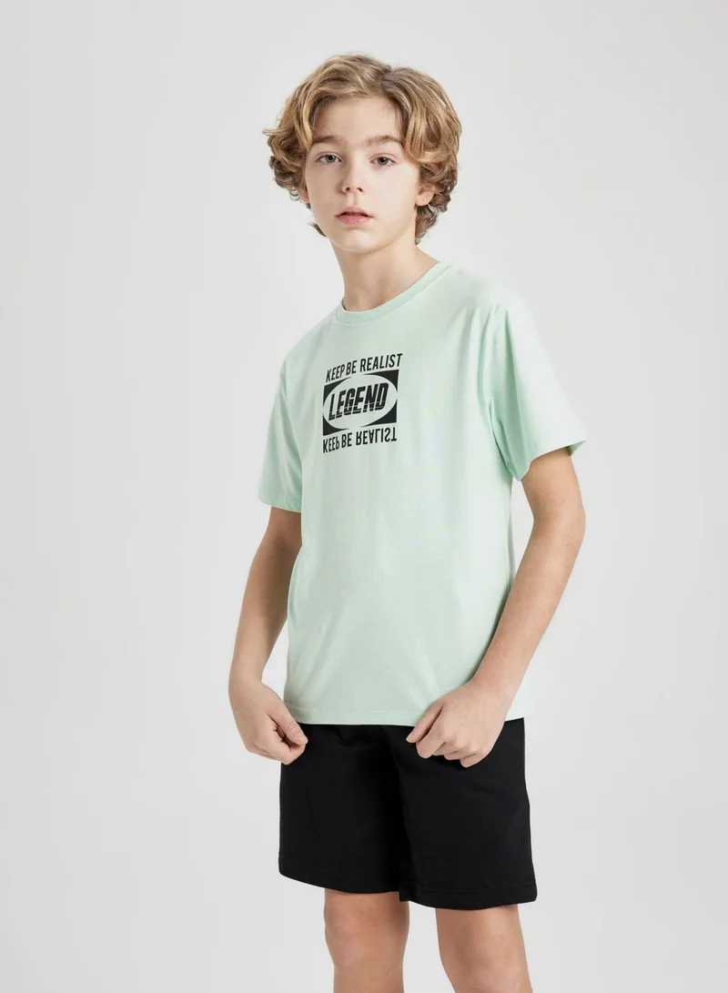 ديفاكتو Regular Fit Printed Short Sleeve T-Shirt