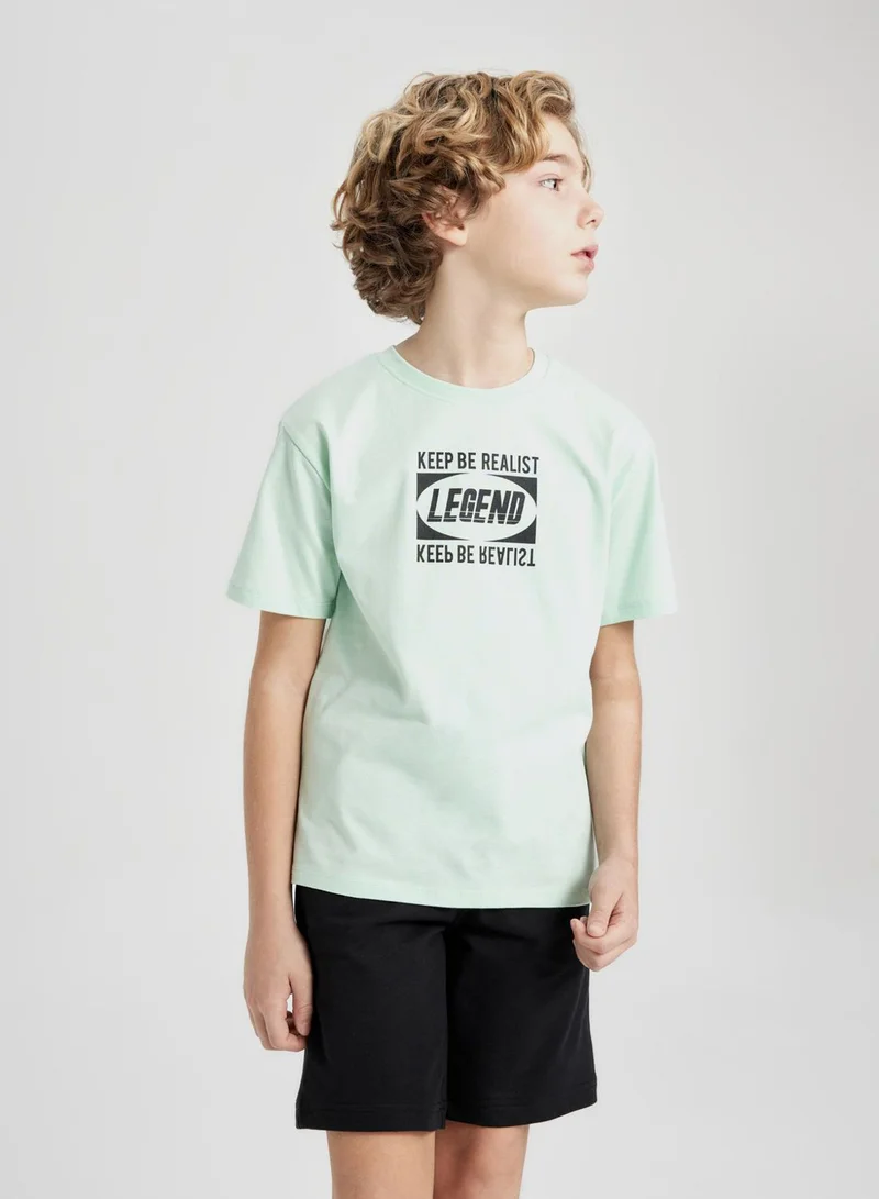 ديفاكتو Regular Fit Printed Short Sleeve T-Shirt