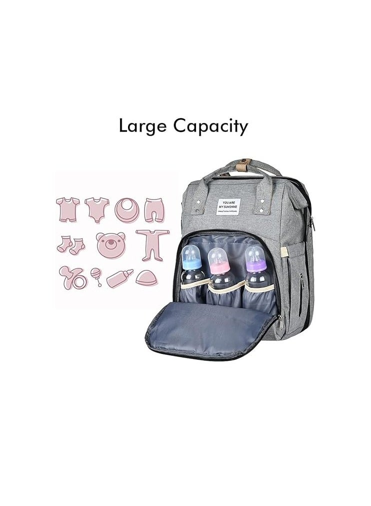 Waterproof Newborn Baby Essential Multifunction Baby Diaper Backpack with Changing pad Stroller Straps Mosquito Net USB Charging Port Travel Nappy Bags - Image 4