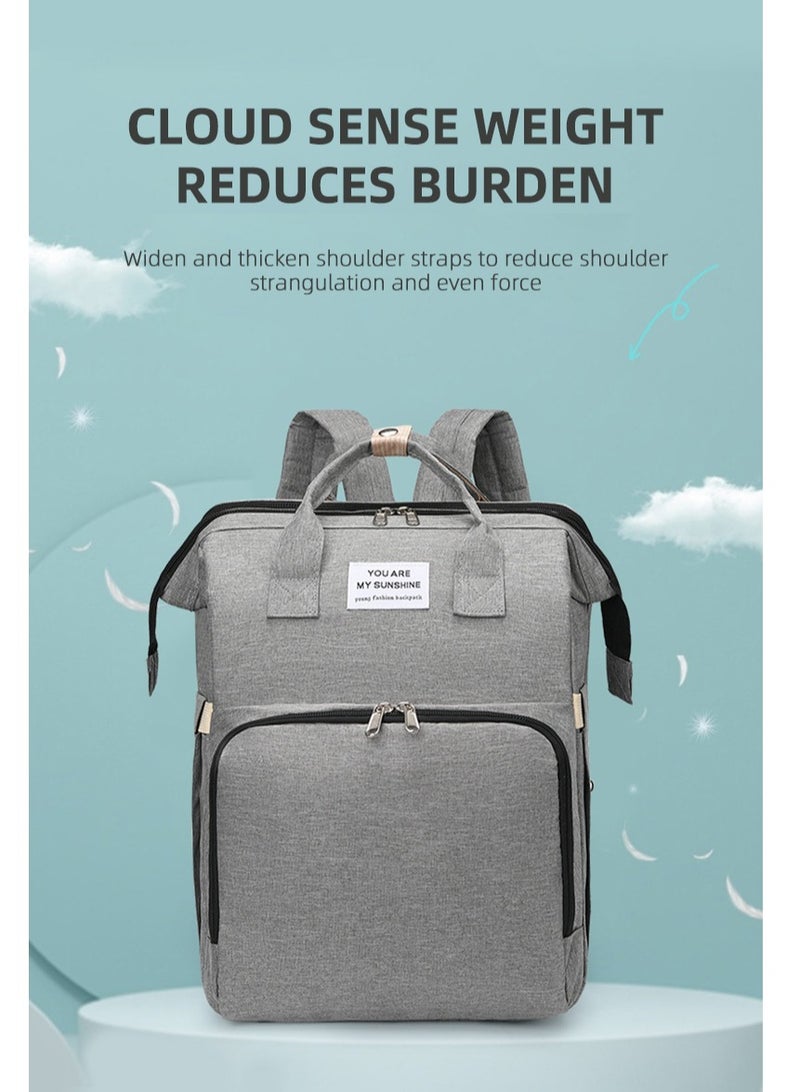 Waterproof Newborn Baby Essential Multifunction Baby Diaper Backpack with Changing pad Stroller Straps Mosquito Net USB Charging Port Travel Nappy Bags - Image 5