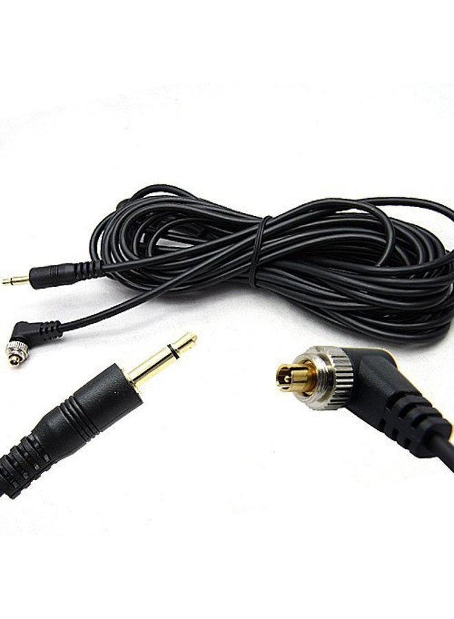 5M 16ft 3.5mm to Male Flash PC Sync Cable with Screw Lock